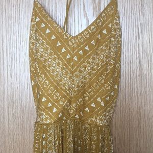 Forever 21 Mustard Open Back Maxi Dress (Small)
